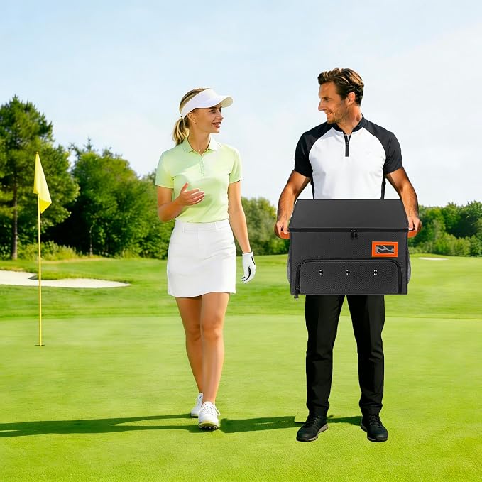 2 Layer Golf Trunk Organizer, Golf Organizer with 2 Pairs Shoes Compartment, Golf Storage Waterproof Car Trunk Locker for Balls, Caps, Clothes, Gloves, Accessories, Gifts for Golfers - Image 7