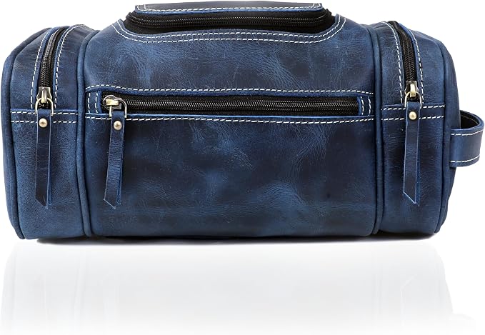 VC VINTAGE COUTURE Leather Toiletry Bag for Men Extra Large Leather Men's Toiletry Bag for Traveling Real Leather Dopp Kit for Men Leather Shaving Bag for Travel - Image 3