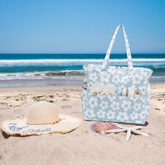 Bluboon Waterproof Beach Tote Pool Bags for Women Ladies Extra Large Carry On Bag With Wet Compartment for Weekender Travel - Image 3