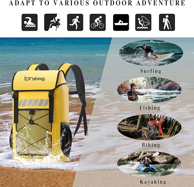 IDRYBAG Waterproof Backpack for Men 25L/45L, Dry Bags Kayak, Dry Backpack Camping Hiking - Image 6