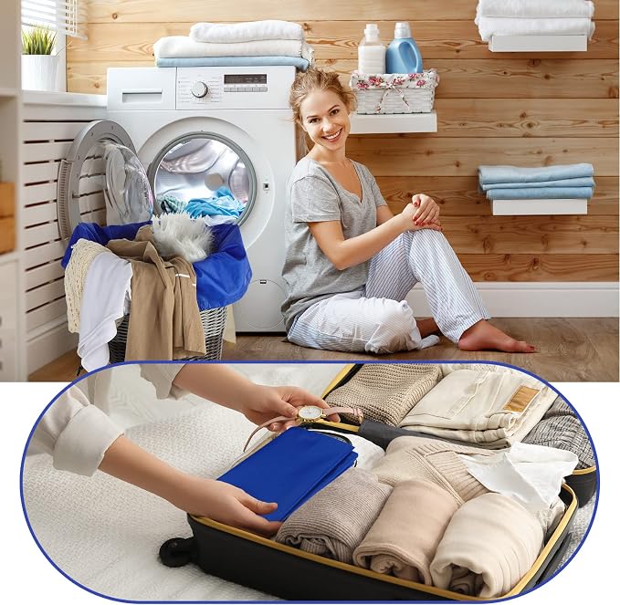 Woanger 12 Pack 28 x 45 Inch Extra Large Laundry Bags Bulk, Blue | Washable Travel Laundry Bag with Drawstring Closure Large Dirty Clothes Organizer for College Dorm Home Hotel Camping - Image 7