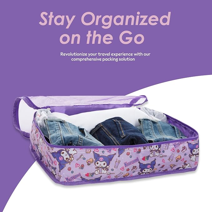 Sanrio's Hello Kitty Packing Cubes - 5 Piece Packing Cube Bags - Travel Essentials - Suitcase Luggage Organizer Set - Hello Kitty and Friends, My Melody, Kerromi, Kerropi, Badtz-Maru (Kerromi) - Image 5