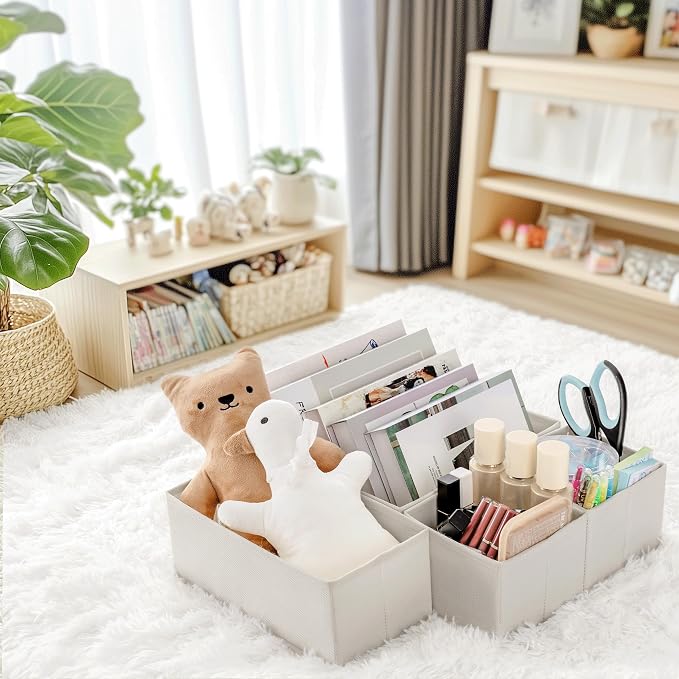 Criusia Drawer Organizer Clothes, 10 Pack Dresser Organizer for Baby Clothes, Underwear, Sock- Foldable Closet Organization and Storage Dividers Bins for Nursery, Bedroom (Oatmeal) - Image 8