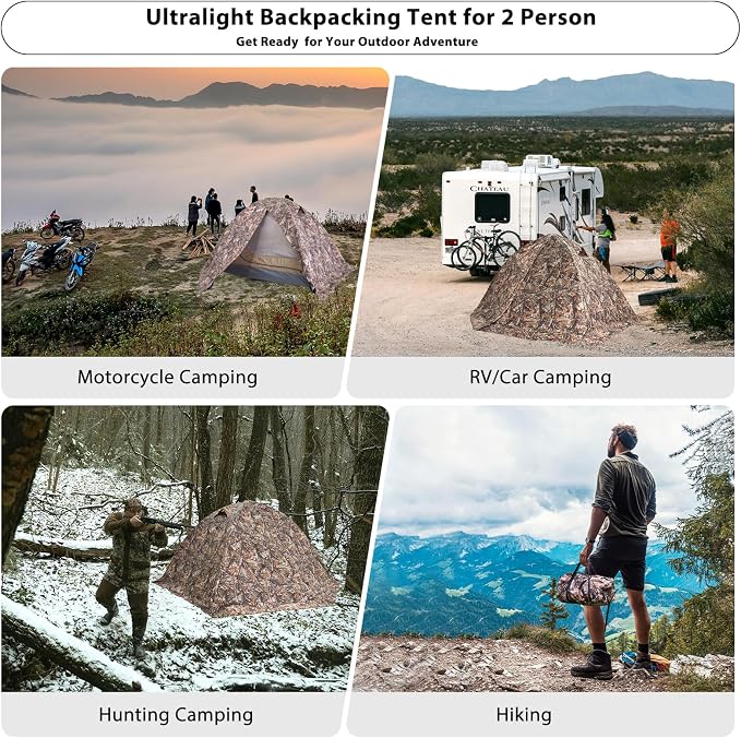 GEERTOP Ultralight 2 Person Backpacking Tent 4 Season Waterproof Camping Tent Double Layer Cold Weather Easy Set Up Tents for Family Camp, Hiking, Hunting Outdoor Mountaineering Travel - Image 7