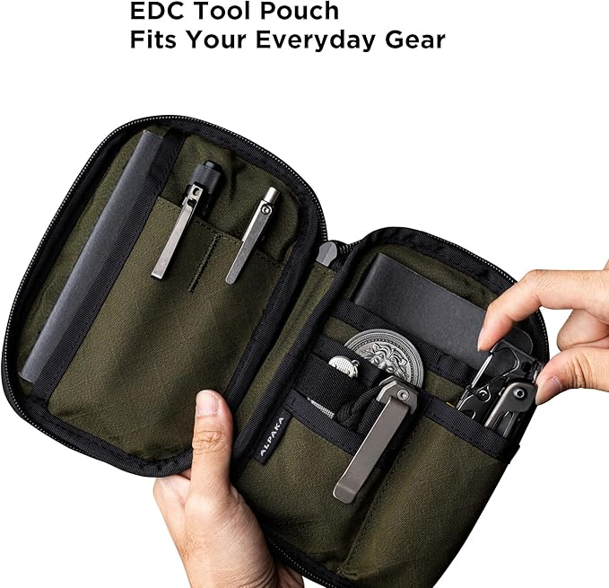 ALPAKA Admin Pouch Pro EDC Organizer Tool Pouch Green Axogrid 300D | Smooth Zipper, Weatherproof Storage for Electronics, Cables, Travel Accessories - Image 2