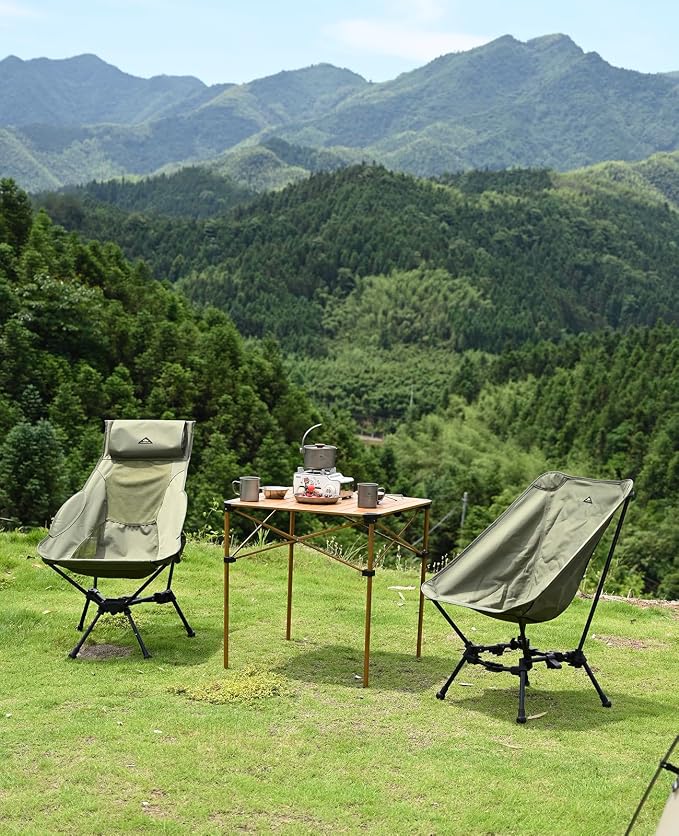 iClimb Lightweight Stable Alu. Folding Square Table Roll Up Top with Carry Bag for Camping Picnic Backyards BBQ Camp Kitchen (Green, L) - Image 11