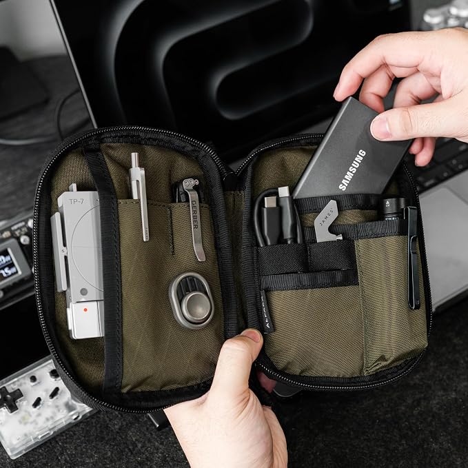 ALPAKA Admin Pouch Pro EDC Organizer Tool Pouch Green X-Pac X42 | Smooth Zipper, Weatherproof Storage for Electronics, Cables, Travel Accessories - Image 2