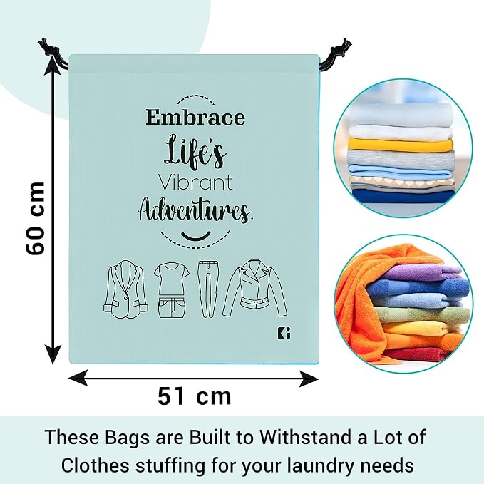 Kuber Industries Pack of 5 Cloth Storage Bag | Non-Woven Storage Organizer | Travel Cloth Carrying Bag | Garments Cover for Laundry | Storage Organizer for Clothing | Medium | Grey - Image 3