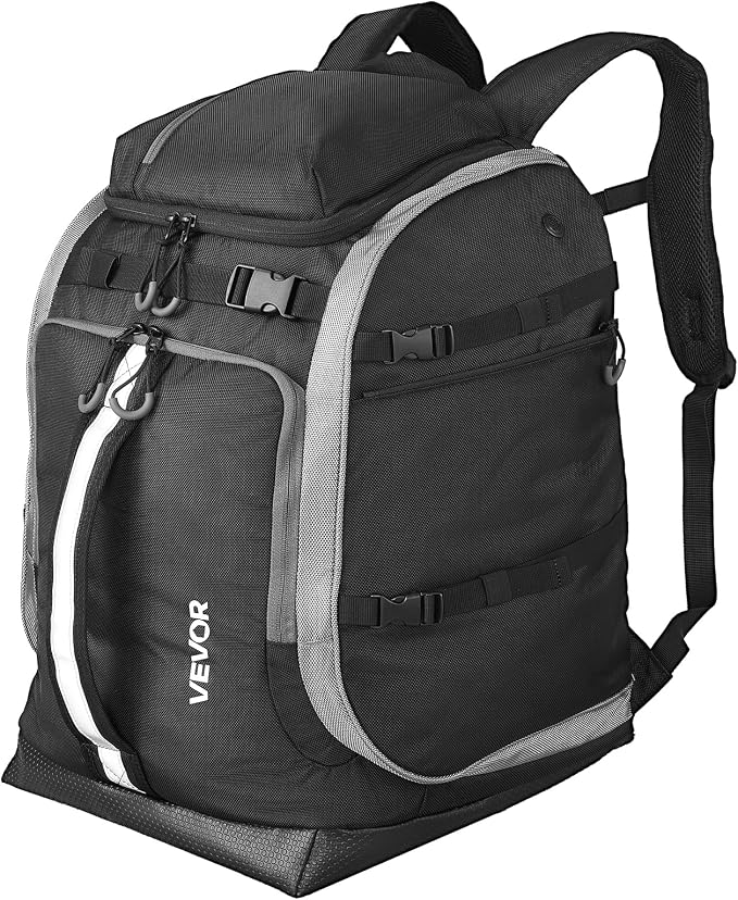 VEVOR Ski Boot Bag, Snowboard Boots Travel Backpack for Men Women, with Waterproof Exterior & Bottom, Durable 1680D Oxford, Bag for Skis, Snowboard, Helmet, Goggles, Gloves, Accessories by VEVOR