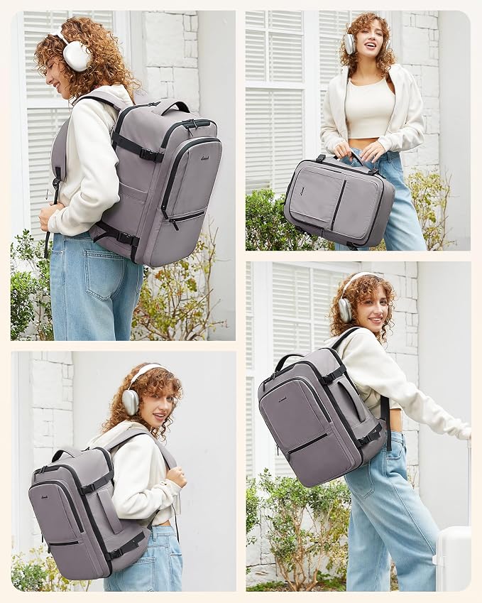 LOVEVOOK Travel Backpack for Women & Men, 50L Large Carry On Backpack Airline Approved, TSA Personal Item Weekender Bag, Water Resistant Laptop Backpacks with 3 Packing Cubes for Travel Essentials - Image 6