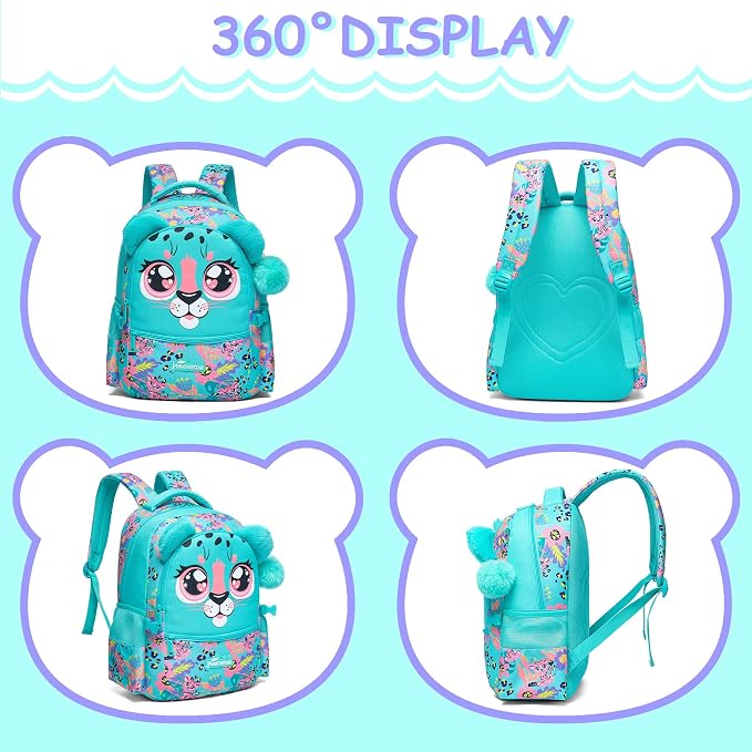 Kids Backpacks for Girls School Bag Cute Girls Backpacks Ages 8-10 with Lunch Box Pencil Case Bookbag Set Travel Backpack for Preschool Kindergarten Elementary Students - Image 4