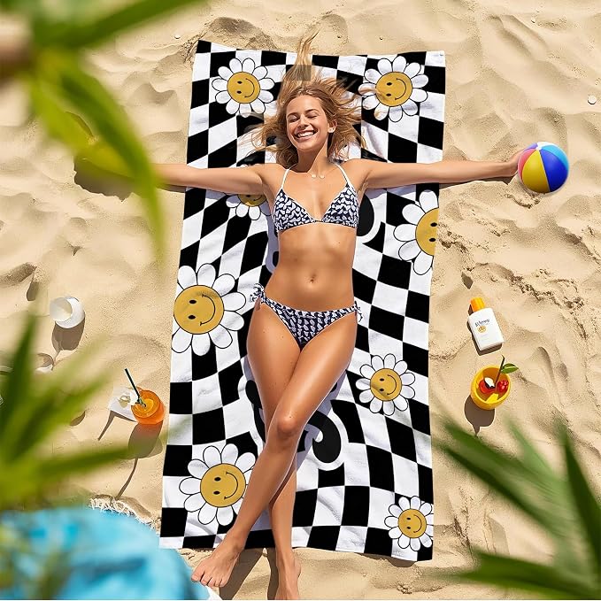 JML Personalized Beach Towel with Name, Custom Flower Beach Towel, Customized Microfiber Pool Towel, Quick Dry & Absorbent Swim Towel for Adult,Mother's Day, Birthday, Summer Holiday,Vacation - Image 7