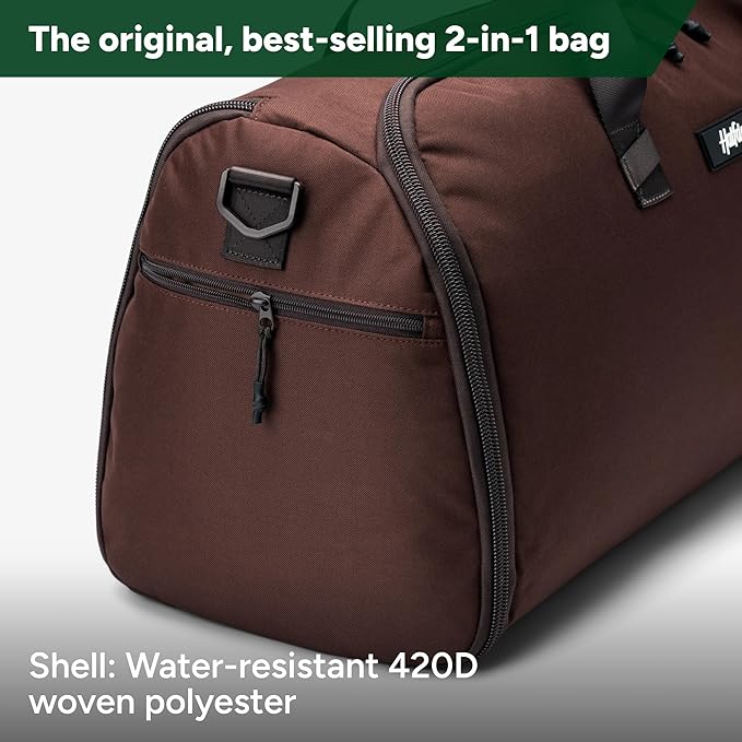 Halfday Convertible 2-in-1 Garment Duffel Weekender Bag 45L: Wrinkle-Free Travel (Hanging Suit Compartment, Shoe Pockets, Trolley Sleeve), Durable & Water-Resistant Carry-on, Port - Image 5