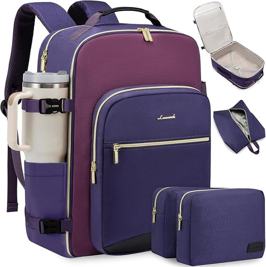 LOVEVOOK Large Travel Backpack for Women & Men, 40L Carry on Backpack for Airplanes, TSA Personal Item Travel Bag fits 17" Laptop, Waterproof Travel Essentials Airline Approved with 3 Packing Cubes by LOVEVOOK
