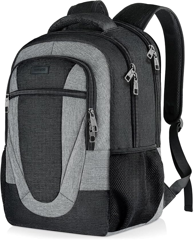 BIKROD Backpack for Men and Women, Extra Large School Backpacks for Teens, Water Resistant Back Pack Fits 17 Inch Laptop, Business Anti Theft Sturdy Computer Bag Gifts, Blackgrey by PRISTINEBAGUS