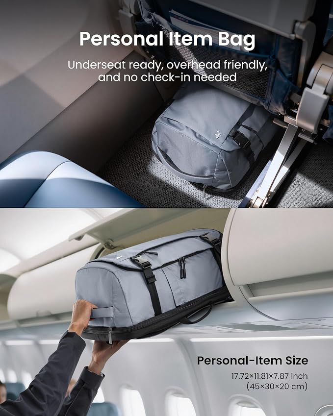 tomtoc 28/40L Travel Backpack, TSA Carry On/Personal Item Bag Flight Approved, Water-resistant Carry on Luggage, PFAS Free - Image 4