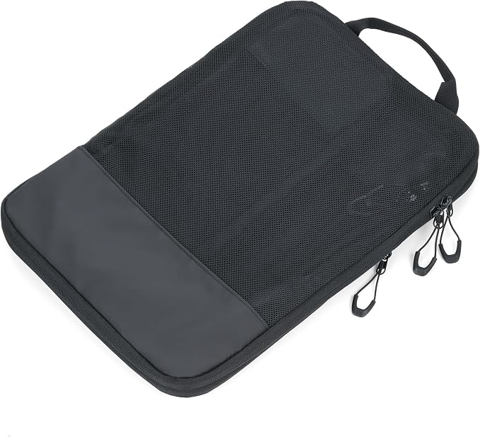 Travel Compression Bag Set - TROIKA Black Packing Cubes - 3 Pack Bags with Additional Compression Zip for Space-Saving Packing of Clothes in Suitcase & Backpack, black, 39,5 x 27,5 x 3,7 cm - Image 7
