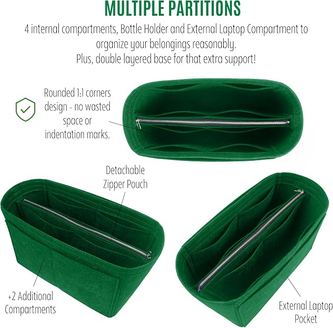 Divitize Premium Purse Organizer compatible with Artois PM/MM Bag Insert — Handmade Perfect Fit, Durable Quality Felt, Full Coverage & No Bulky Effect, 24+ Shades (For Artois PM, Olive) - Image 4
