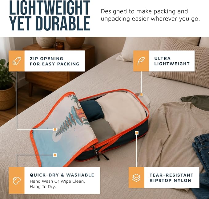 Large Compression Packing Cubes for Travel-Packing Cube Luggage Organizers 7 Piece Set for Checked Luggage-Ultralight, Expandable/Compression Bags by TRIPPED Travel Gear (Bucketlist) - Image 3