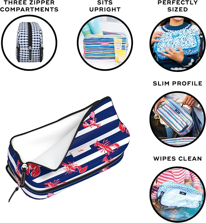 SCOUT 3-Way Bag - Travel Makeup Pouch and Toiletry Bag for Women with Three Zipper Compartments - Stands Upright, Wipes Clean - Image 2