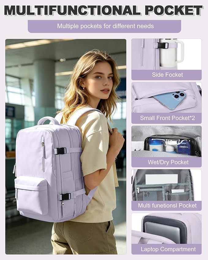VGCUB Vacuum Backpack Travel with Pump, Vacuum Seal Compression Bags Laptop Backpack Personal Item - Image 8