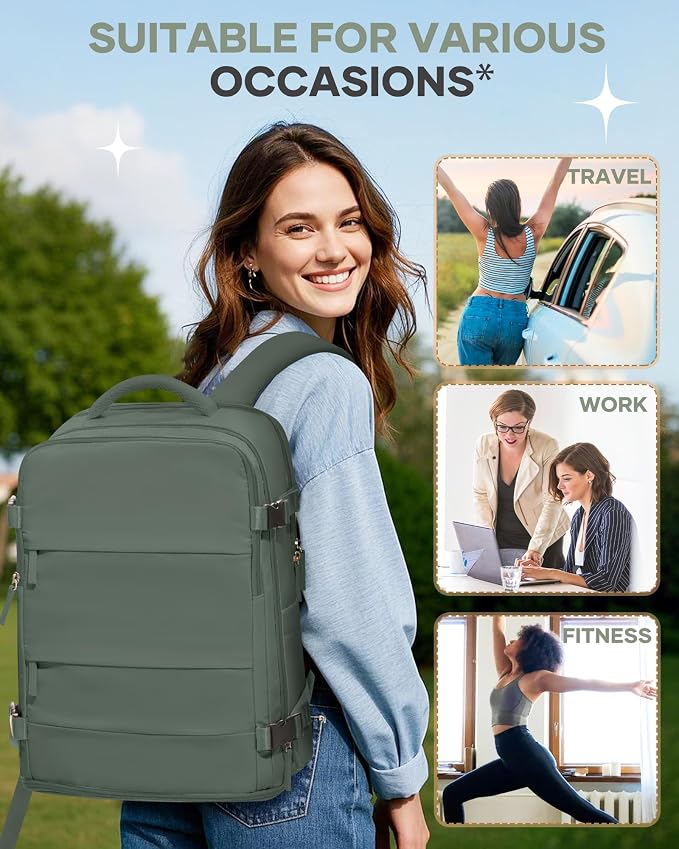 coofay Large Travel Backpack For Women Men Airline Approved Carry On Backpack Flight Approved Waterproof Sports Luggage Backpack Casual Daypack Small Hiking Backpack - Image 9