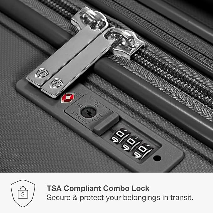 Traveler's Choice Pagosa Hardshell Expandable Luggage with Spinner Wheels, Gray, 2-Piece Set (22/27) - Image 5