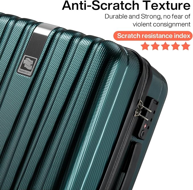 Hanke 20 Inch Carry On Luggage 22x14x9 Airline Approved Lightweight PC Hard Shell Suitcases with Wheels Travel Luggage Rolling Suitcase Travel Luggage Bag for Weekender(Blackish Green) - Image 6