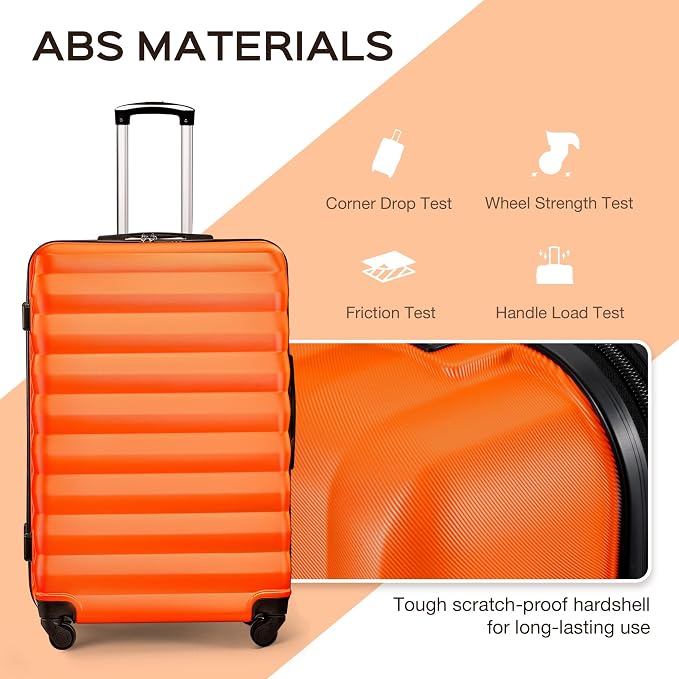 Luggage Sets 2 Piece, 20 Inch 28 Inch ABS Hardshell Suitcase Set with Spinner Wheels, Carry On and Checked Luggage for Women and 6 Piece Travel Organize Bags - Image 4