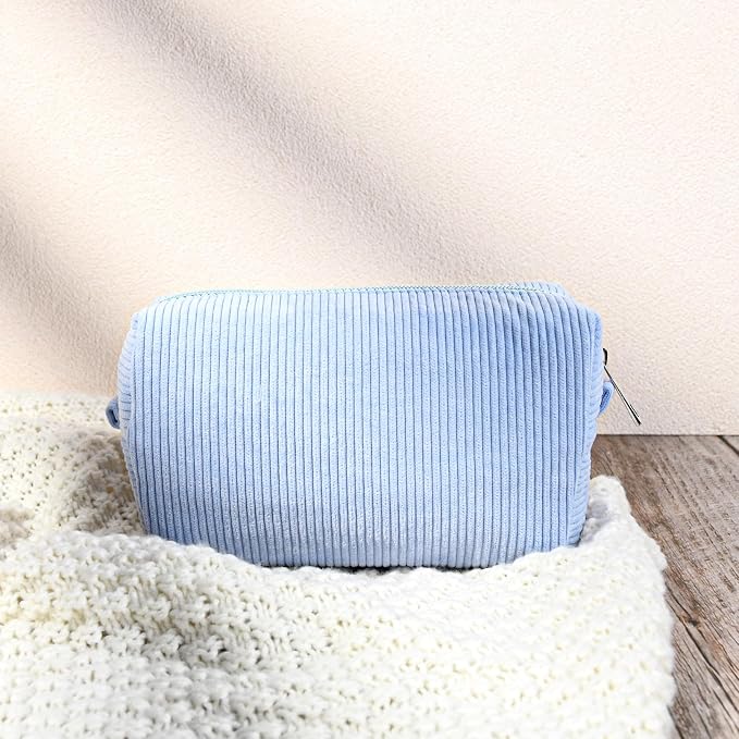 SOIDRAM 12PCS Checkered Makeup Bag Preppy Cosmetic Bag Bulk Blue Makeup Pouch Personalize Travel Toiletry Bag Organizer Cute DIY Makeup Brushes Storage Bag for Women - Image 7