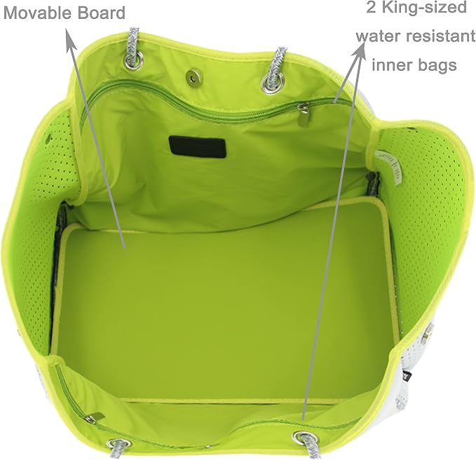 QOGiR Neoprene Multipurpose Beach Bag Tote with Inner Zipper Pocket … … … … - Image 5