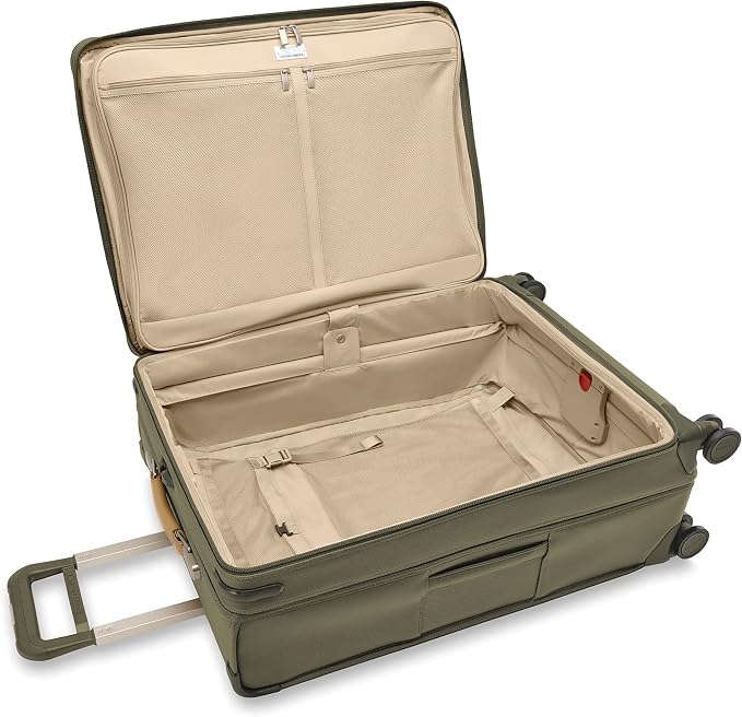 Briggs & Riley 29" Large Expandable Spinner - Checked Luggage for Travel, Suitcases with Wheels, Softside Rolling Bag for Men & Women, Self-Repairing Zipper - Baseline Collection, Olive - Image 11