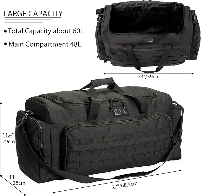 APRILBAY Super Quality 60L Large Duffel Travel Bag Luggage Foldable Bag Cargo Sport Gear Equipment Skiing Hardware Bag Heavy Duty& Durable(Black) - Image 4