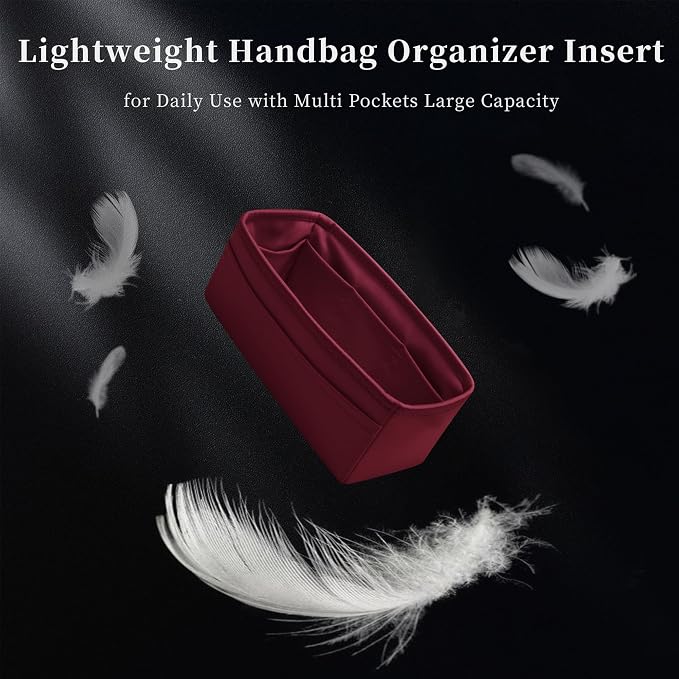 Satin Purse Organizer for Birkin 30 Sellier, Rouge H | Custom Fit, Multiple Pockets, Lightweight Purse Essentials, Ideal for Travel, Shopping, and Daily Use - Image 3