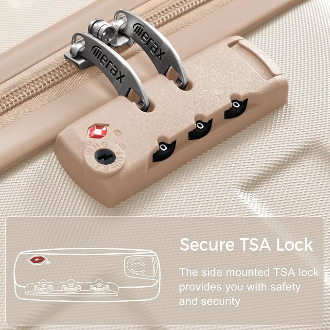 4-Piece Luggage Set, Suitcase with TSA Lock Travel Duffel Bag Wet-Dry Toiletry Bag,Golden - Image 2