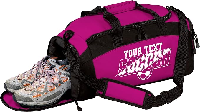 Personalized Soccer Duffel Bag with Shoe Compartment – Custom Name Sports Bag for Boys & Girls – Soccer Practice & Travel Gear Bag by all+about+me+company
