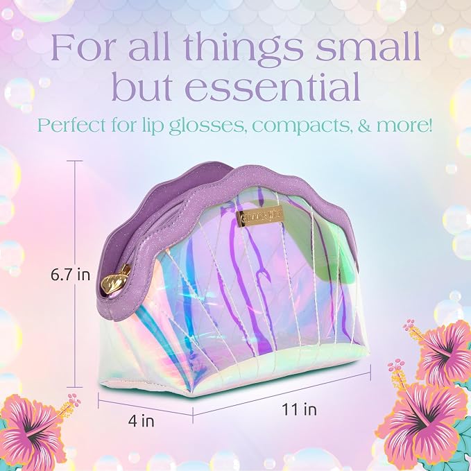 Glimmer Wish Mermaid Shell Cosmetic Bag, Make Up Bag, Skincare Bag - Image 5