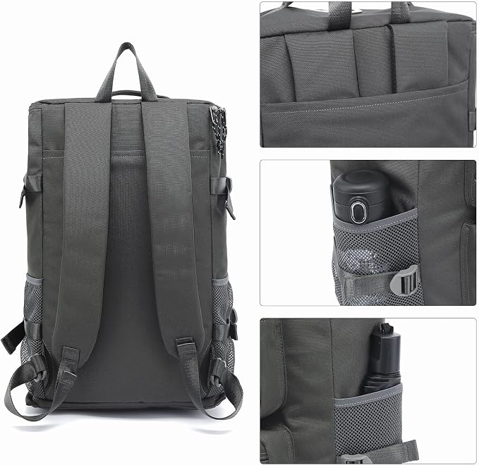 Kalesi Gym Duffle Bag Backpack 4-Way Waterproof with Shoes Compartment for travel Sport Hiking laptop (gray) - Image 3