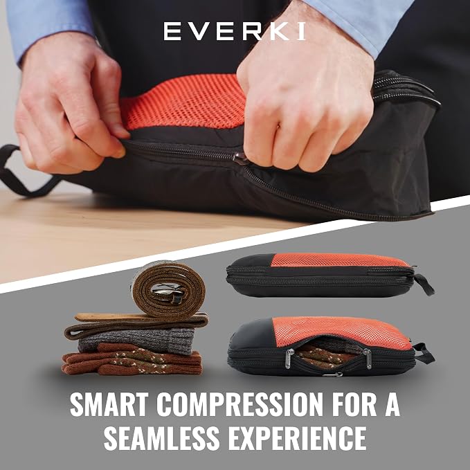 EVERKI Compression Packing Cube – 4.6L Lightweight Compressible Mesh Packing Cubes for Travel, Durable & Compressed Travel Organizer for Luggage, Backpack & Suitcase, Premium Compression Bags, Small - Image 4
