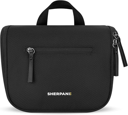 Sherpani Co-Pilot, Travel Toiletry Bag, Hanging Cosmetic Organizer, Water Resistant Makeup Bag, Shower Dopp Kit, Essentials Toiletries for Women, Travel Gift (Carbon) by SHERPANI