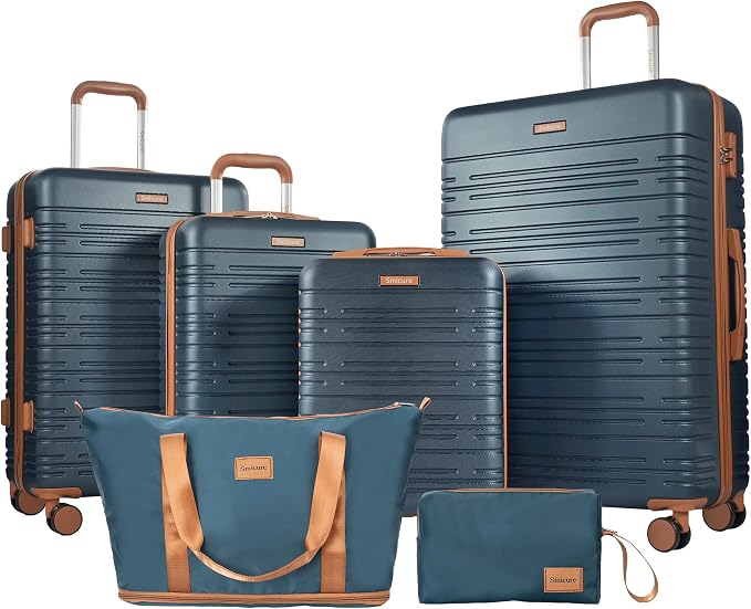 4-Piece Luggage Sets 16“20“24”28“,Suitcases with Double Spinner Wheels and TSA Lock,Hardcase 6 set Luggage with Underseat Duffel Bag by Unknown
