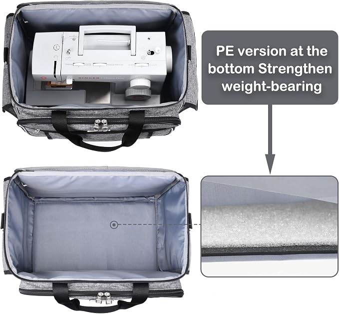 CAB55 Sewing Machine Case - Carrying Bag with Removable Padding, Tote for Machine and Accessories - Image 4