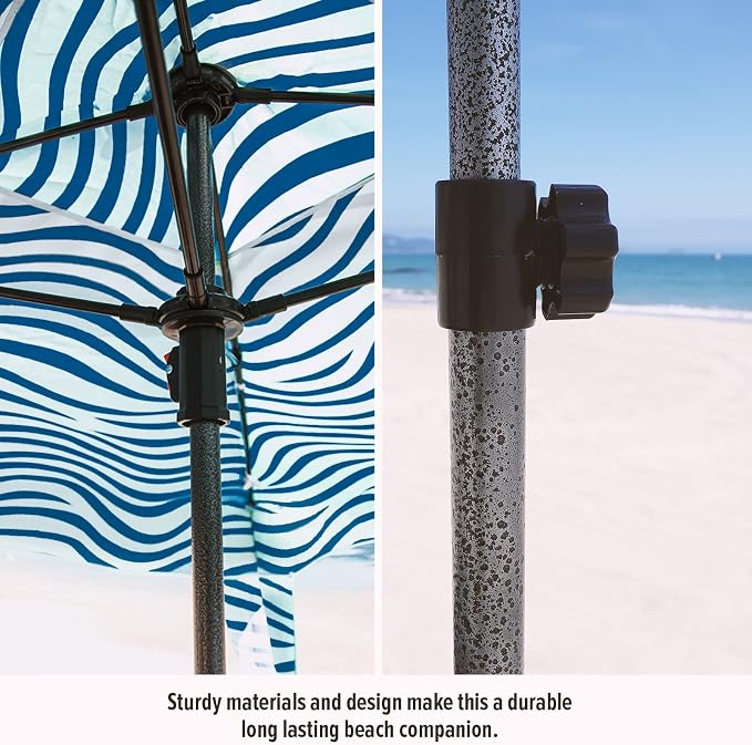 Qipi Beach Cabanas for Sand, Beach Canopy with Sandbags & Side Wall for Family, Easy Set Up Sun Shelter, UPF 50+ UV Protection with Roof Vent - Image 6