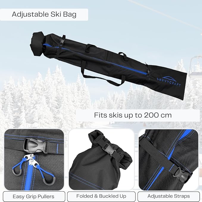 Savvycraft Padded Ski bag and Boot Bag Combo, Thick Padded Ski and Boot Bag 2-Piece Set for Protection and Easy Travel - Image 5