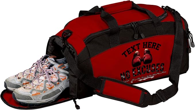 Personalized Boxing Duffle Bag with Name – Durable Gym Bag for Fighters, Custom Training Gear Bag with Shoe Compartment for Gloves & Equipment by all+about+me+company
