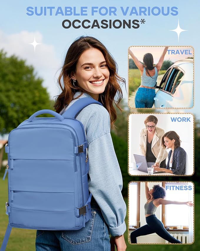 Travel Backpack for Women Airline Approved Carry on Backpack for Airplanes Mochila De Viaje Personal Item Travel Bag Spirit Airlines Personal Item Bag 18x14x8 Backpack for Traveling on Airplane - Image 9