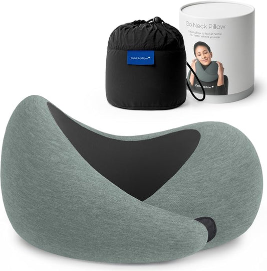 Ostrichpillow GO Travel Pillow, 360° Memory Foam Support, Soft & Washable by Ostrichpillow