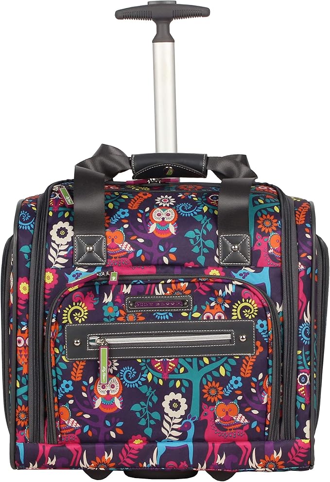 Lily Bloom Designer 15 Inch Carry On - Weekender Overnight Business Travel Luggage - Lightweight 2- Rolling Wheels Suitcase - Under Seat Rolling Bag for Women (Wildwoods) - Image 5
