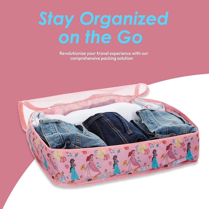 Disney Minnie Mickey Stitch Packing Cubes - Winnie the Pooh, Princess Cinderella, Cars, Toy Story 5 Piece Packing Cubes Compression - Travel Essential - Luggage Suitcase Organizer Set - Image 4