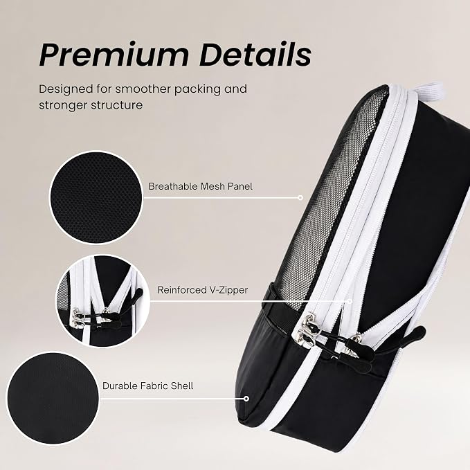 Luxury 8 Set Compression Packing Cubes for Travel. Heaven Sent.- Lightweight Luggage Organizer Bags - Durable Space Saver Bags - Travel Essentials - Image 2
